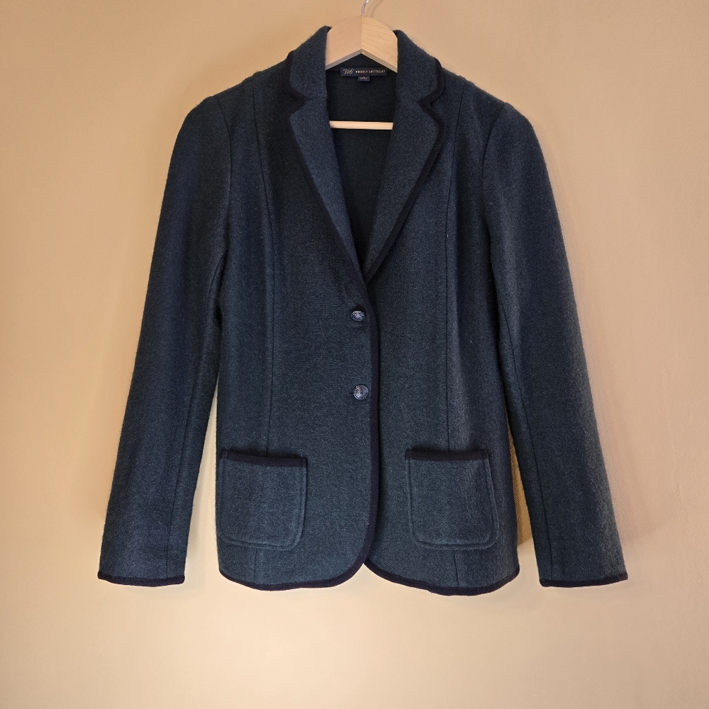 Brooks Brothers Dark Green Wool Blend Medium Button Jacket Academia Preppy